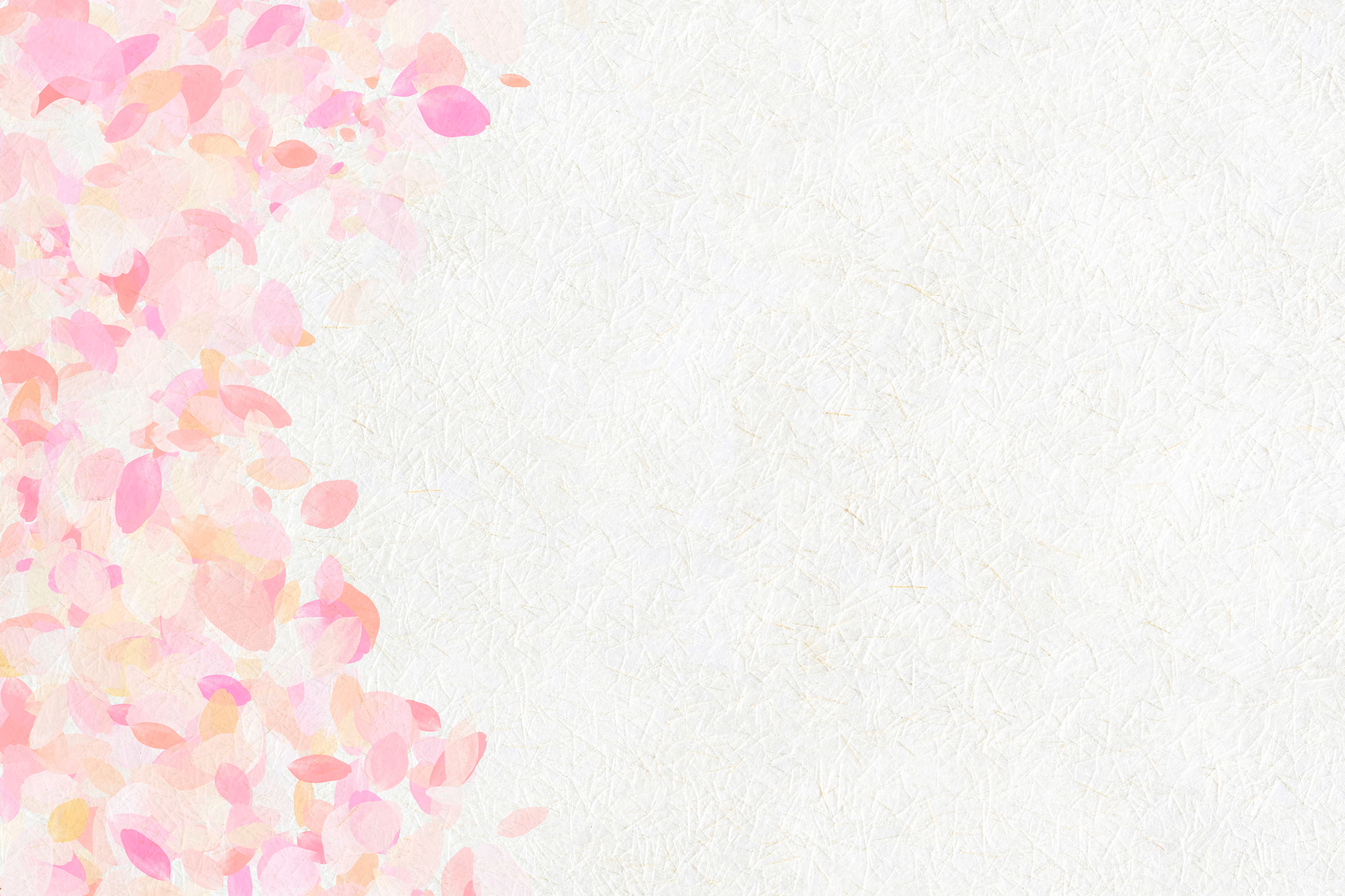 Japanese style background of Japanese paper and pink cherry blossom petals